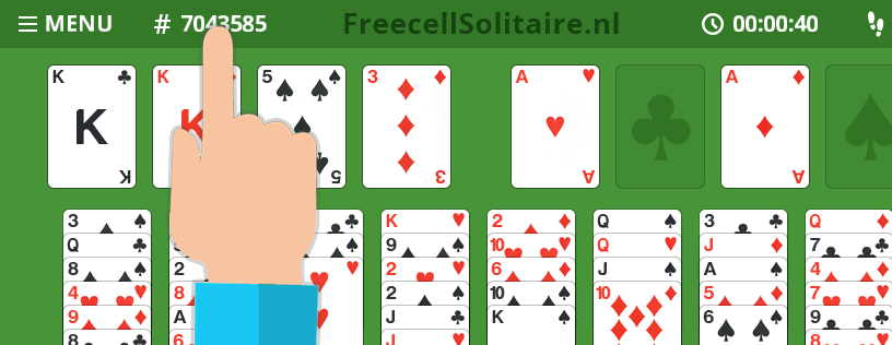 Freecell Solitaire met spelnummers