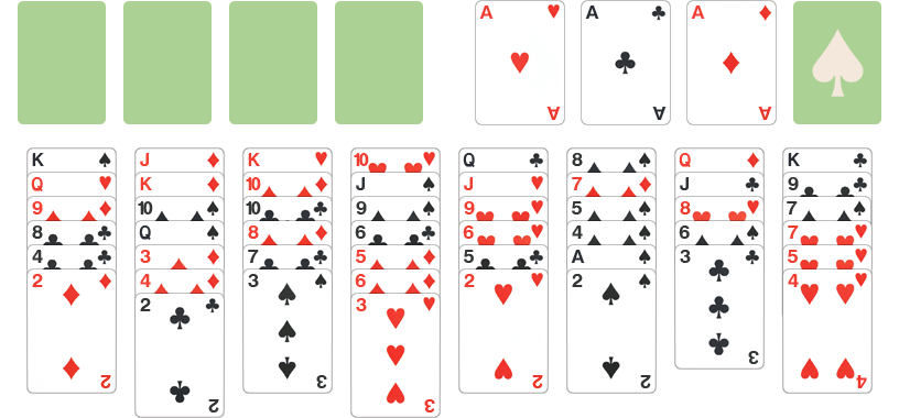 Freecell Solitaire: gratis kaartspel, online te zonder registratie