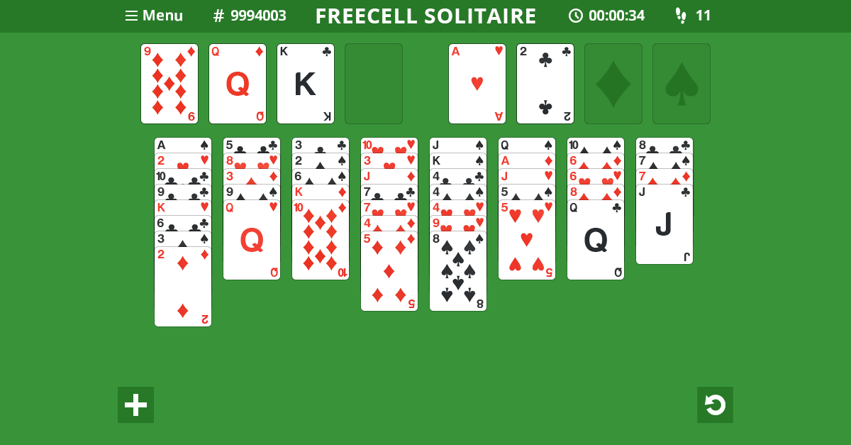 Freecell gratis kaartspel, online spelen zonder registratie